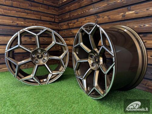 Ratlankis Forged Lamborghini Urus Y Spoke Style R23X10J 5X130 ET20 71.6 Bronze with Diamond Cut