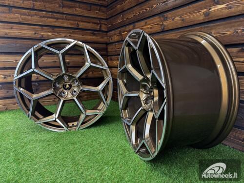 Ratlankis Forged Lamborghini Urus Y Spoke Style R23X11.5J 5X130 ET14 71.6 Bronze with Diamond Cut