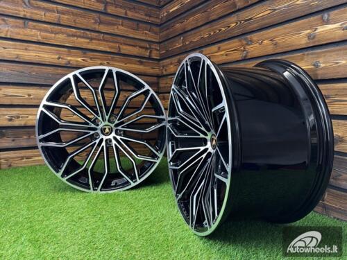 Ratlankis Forged Lamborghini Urus SE Style R23X10J 5X130 ET20 71.6 Black with Diamond Cut