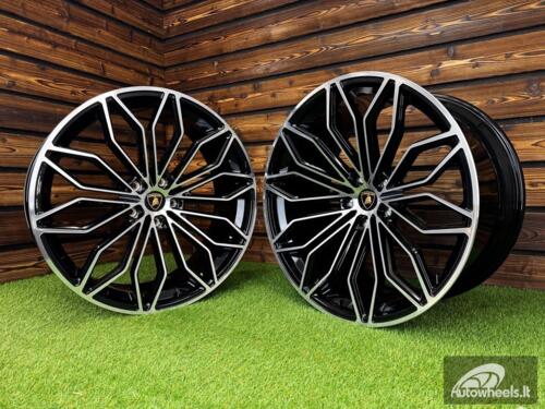 Ratlankis Forged Lamborghini Urus SE Style R23X11.5J 5X130 ET14 71.6 Black with Diamond Cut