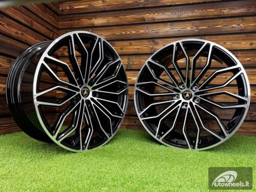 Ratlankis Forged Lamborghini Urus SE Style R23X11.5J 5X130 ET14 71.6 Black with Diamond Cut