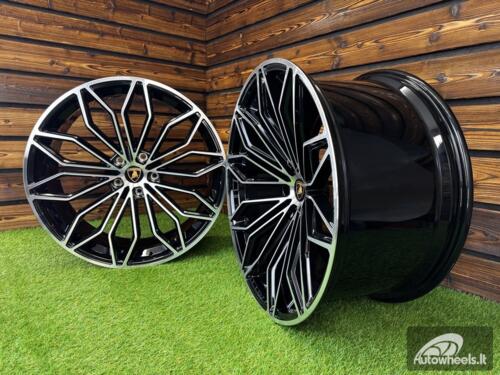 Ratlankis Forged Lamborghini Urus SE Style R23X11.5J 5X130 ET14 71.6 Black with Diamond Cut