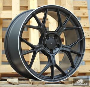Ratlankis R19x8.5  5X112  ET  40  66.56  FBX120  Satin Black+Silver Lip (SBSL)  For MER  (K3)  (HYBRID FORGED Rear+Front)