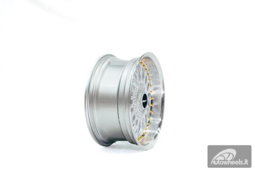 Ratlankis HART HR86 R17X8J 4X100/4X108 ET20 CB:73.1mm Silver face and Diamond cut lip Gold Rivets
