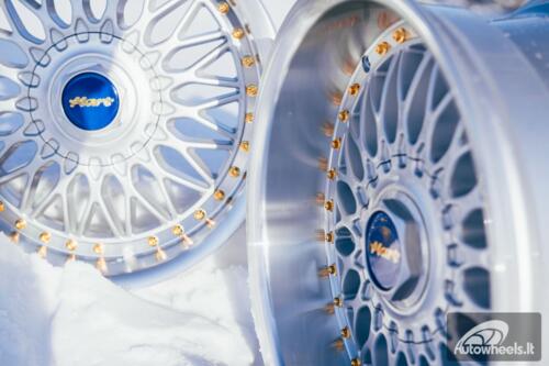 Ratlankis HART HR86 R17X9J 4X100/4X108 ET22 CB:73.1mm Silver face and Diamond cut lip Gold Rivets