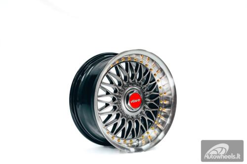 Ratlankis HART HR86 R17X8J 4X100/4X108 ET20 CB:73.1mm Hyper Black face and Diamond cut lip Gold Rivets