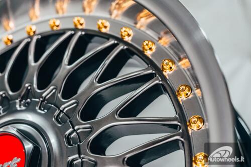 Ratlankis HART HR86 R17X8J 4X100/4X108 ET20 CB:73.1mm Hyper Black face and Diamond cut lip Gold Rivets