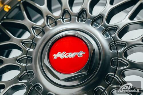 Ratlankis HART HR86 R17X8J 4X100/4X108 ET20 CB:73.1mm Hyper Black face and Diamond cut lip Gold Rivets