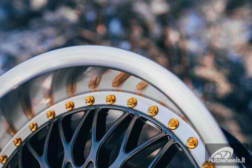 Ratlankis HART HR86 R17X9J 4X100/4X108 ET22 CB:73.1mm Hyper Black face and Diamond cut lip Gold Rivets