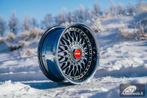 Ratlankis HART HR86 R17X8J 4X100/4X108 ET20 CB:73.1mm Dark chrome Gold Rivets