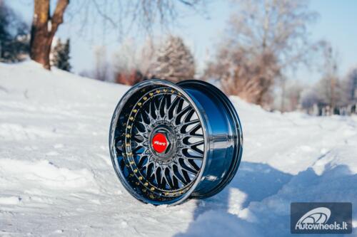 Ratlankis HART HR86 R17X8J 4X100/4X108 ET20 CB:73.1mm Dark chrome Gold Rivets