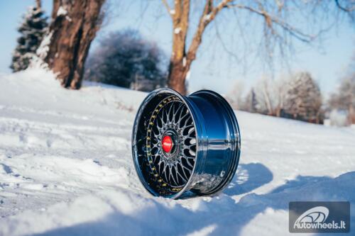 Ratlankis HART HR86 R17X8J 4X100/4X108 ET20 CB:73.1mm Dark chrome Gold Rivets