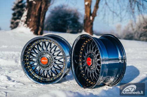 Ratlankis HART HR86 R17X8J 4X100/4X108 ET20 CB:73.1mm Dark chrome Gold Rivets