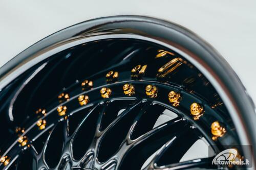 Ratlankis HART HR86 R17X8J 4X100/4X108 ET20 CB:73.1mm Dark chrome Gold Rivets