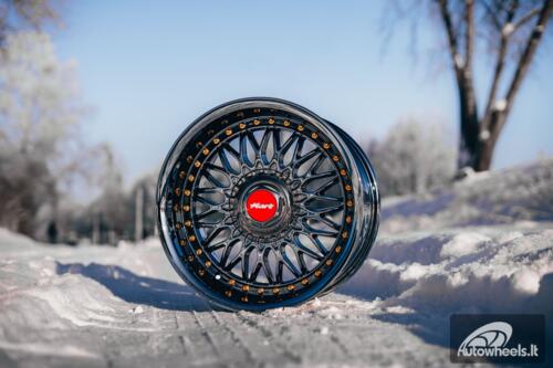 Ratlankis HART HR86 R17X9J 4X100/4X108 ET22 CB:73.1mm Dark chrome Gold Rivets