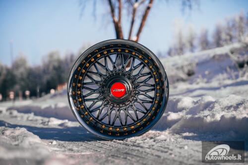 Ratlankis HART HR86 R17X9J 4X100/4X108 ET22 CB:73.1mm Dark chrome Gold Rivets