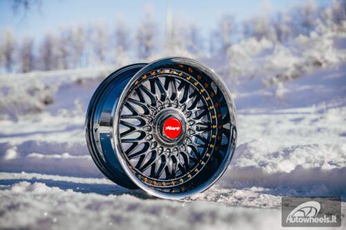 Ratlankis HART HR86 R17X9J 4X100/4X108 ET22 CB:73.1mm Dark chrome Gold Rivets