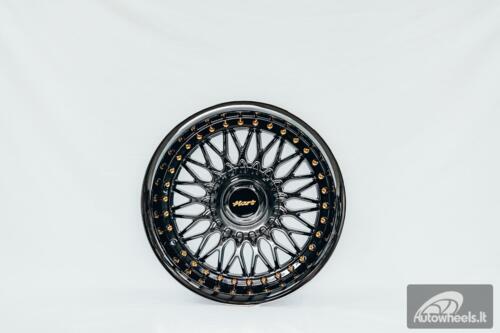 Ratlankis HART HR86 R17X9J 4X100/4X108 ET22 CB:73.1mm Dark chrome Gold Rivets