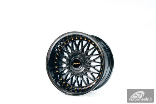 Ratlankis HART HR86 R17X9J 4X100/4X108 ET22 CB:73.1mm Dark chrome Gold Rivets