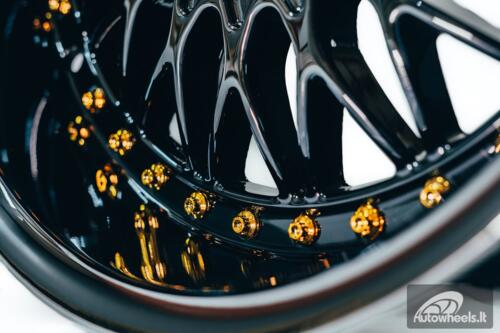 Ratlankis HART HR86 R17X9J 4X100/4X108 ET22 CB:73.1mm Dark chrome Gold Rivets