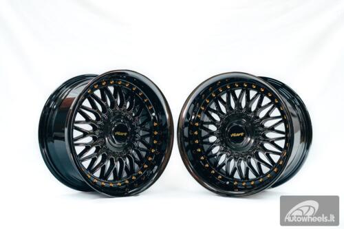 Ratlankis HART HR86 R17X9J 4X100/4X108 ET22 CB:73.1mm Dark chrome Gold Rivets