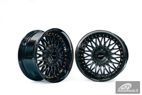 Ratlankis HART HR86 R17X9J 4X100/4X108 ET22 CB:73.1mm Dark chrome Gold Rivets