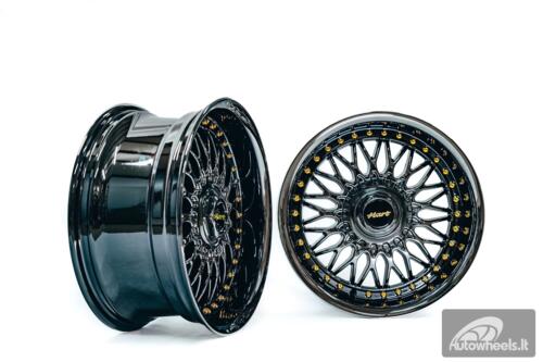 Ratlankis HART HR86 R17X9J 4X100/4X108 ET22 CB:73.1mm Dark chrome Gold Rivets