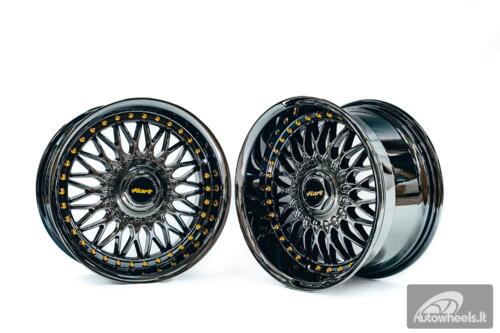 Ratlankis HART HR86 R17X9J 4X100/4X108 ET22 CB:73.1mm Dark chrome Gold Rivets