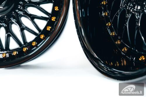 Ratlankis HART HR86 R17X9J 4X100/4X108 ET22 CB:73.1mm Dark chrome Gold Rivets