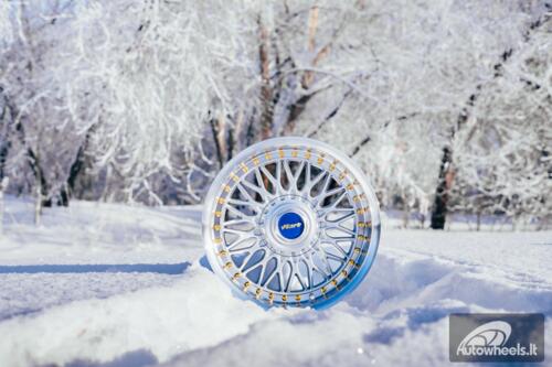 Ratlankis HART HR86 R17X8J 4X100/4X108 ET20 CB:73.1mm Silver face and Diamond cut lip Silver Rivets