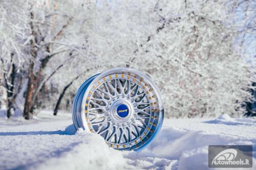 Ratlankis HART HR86 R17X8J 4X100/4X108 ET20 CB:73.1mm Silver face and Diamond cut lip Silver Rivets