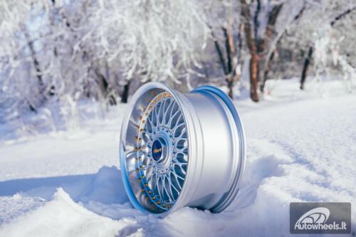 Ratlankis HART HR86 R17X8J 4X100/4X108 ET20 CB:73.1mm Silver face and Diamond cut lip Silver Rivets