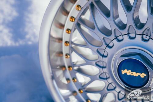 Ratlankis HART HR86 R17X8J 4X100/4X108 ET20 CB:73.1mm Silver face and Diamond cut lip Silver Rivets