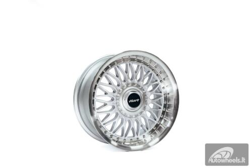 Ratlankis HART HR86 R17X8J 4X100/4X108 ET20 CB:73.1mm Silver face and Diamond cut lip Silver Rivets
