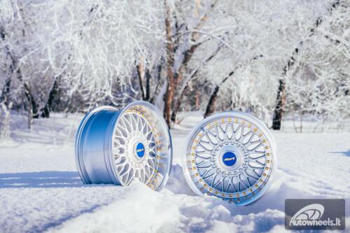 Ratlankis HART HR86 R17X9J 4X100/4X108 ET22 CB:73.1mm Silver face and Diamond cut lip Silver Rivets