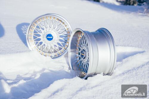 Ratlankis HART HR86 R17X9J 4X100/4X108 ET22 CB:73.1mm Silver face and Diamond cut lip Silver Rivets