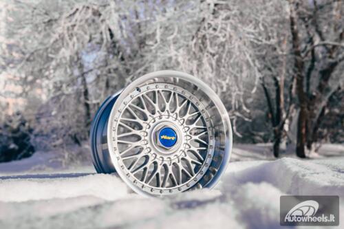 Ratlankis HART HR86 R17X9J 4X100/4X108 ET22 CB:73.1mm Silver face and Diamond cut lip Silver Rivets