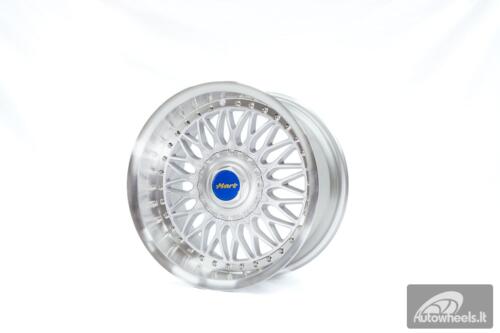 Ratlankis HART HR86 R17X9J 4X100/4X108 ET22 CB:73.1mm Silver face and Diamond cut lip Silver Rivets