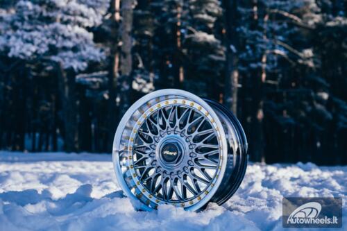 Ratlankis HART HR86 R17X8J 4X100/4X108 ET20 CB:73.1mm Hyper Black face and Diamond cut lip Silver Rivets