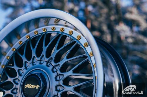 Ratlankis HART HR86 R17X8J 4X100/4X108 ET20 CB:73.1mm Hyper Black face and Diamond cut lip Silver Rivets