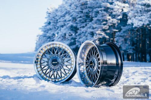 Ratlankis HART HR86 R17X8J 4X100/4X108 ET20 CB:73.1mm Hyper Black face and Diamond cut lip Silver Rivets