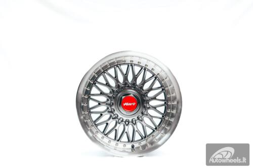 Ratlankis HART HR86 R17X8J 4X100/4X108 ET20 CB:73.1mm Hyper Black face and Diamond cut lip Silver Rivets