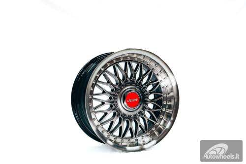 Ratlankis HART HR86 R17X8J 4X100/4X108 ET20 CB:73.1mm Hyper Black face and Diamond cut lip Silver Rivets