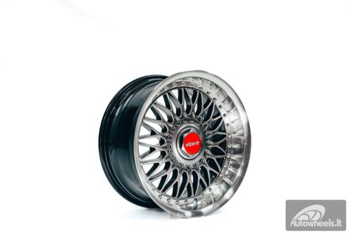 Ratlankis HART HR86 R17X8J 4X100/4X108 ET20 CB:73.1mm Hyper Black face and Diamond cut lip Silver Rivets
