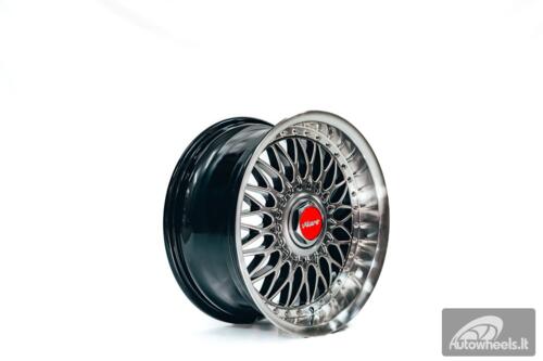Ratlankis HART HR86 R17X8J 4X100/4X108 ET20 CB:73.1mm Hyper Black face and Diamond cut lip Silver Rivets