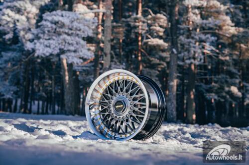 Ratlankis HART HR86 R17X9J 4X100/4X108 ET22 CB:73.1mm Hyper Black face and Diamond cut lip Silver Rivets