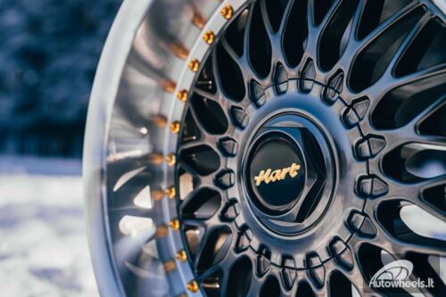 Ratlankis HART HR86 R17X9J 4X100/4X108 ET22 CB:73.1mm Hyper Black face and Diamond cut lip Silver Rivets