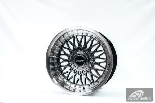 Ratlankis HART HR86 R17X9J 4X100/4X108 ET22 CB:73.1mm Hyper Black face and Diamond cut lip Silver Rivets