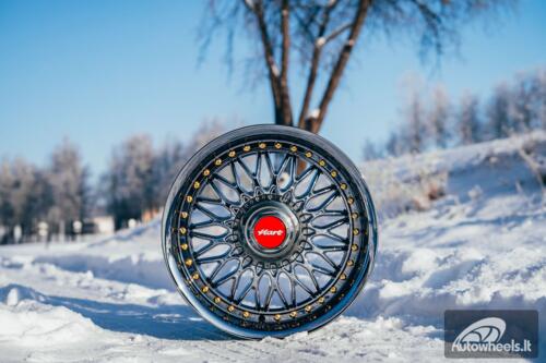 Ratlankis HART HR86 R17X8J 4X100/4X108 ET20 CB:73.1mm Dark chrome Silver Rivets