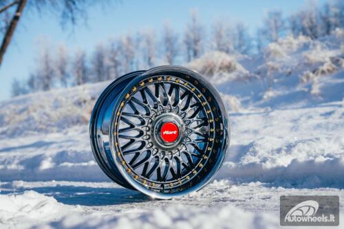 Ratlankis HART HR86 R17X8J 4X100/4X108 ET20 CB:73.1mm Dark chrome Silver Rivets